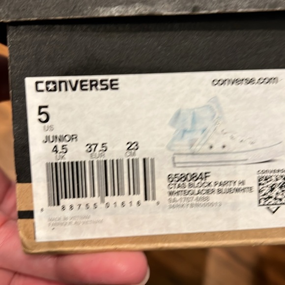 Converse Girls CTAS Block Party High Top Lace up Shoes size 5 NWT in box - Picture 11 of 12